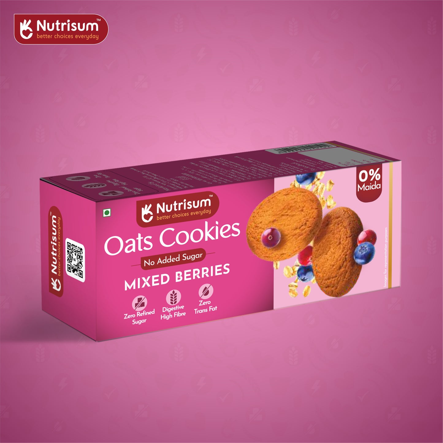 Mixed Berries Oats Cookies