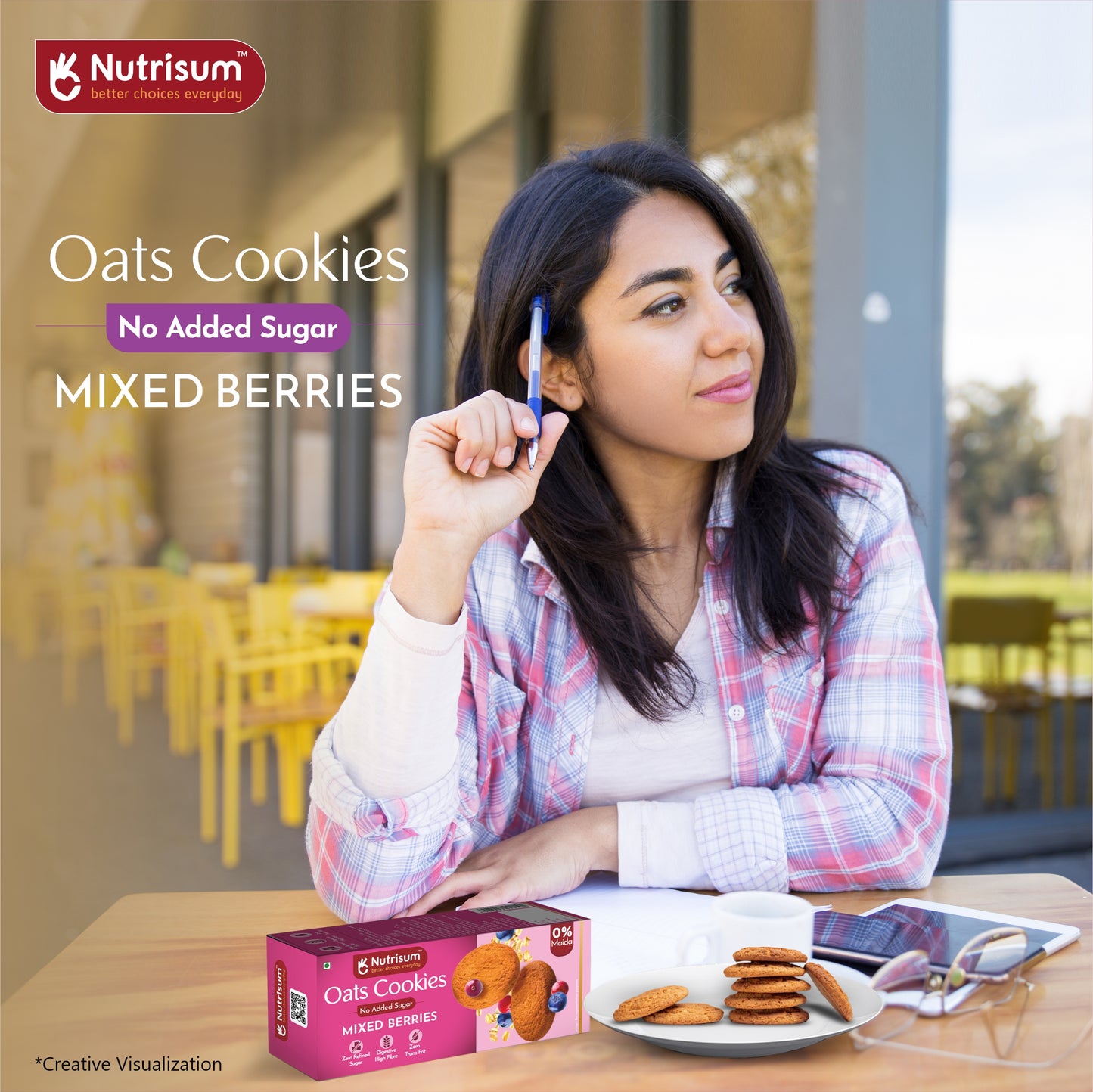 Mixed Berries Oats Cookies