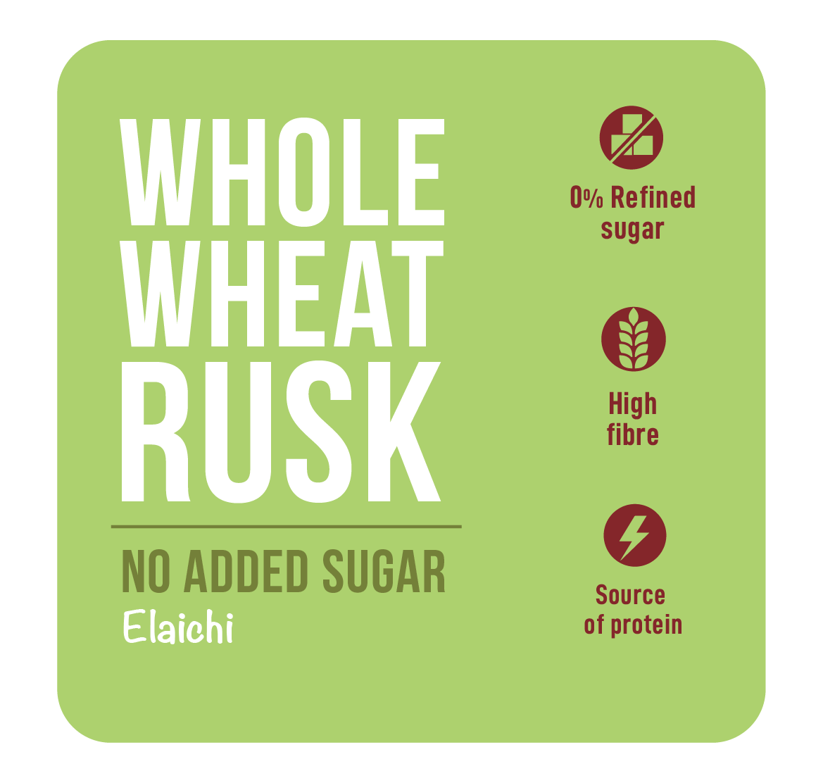 Nutrisum Whole Wheat Rusk No Added Sugar with Elaichi Pack Of 2