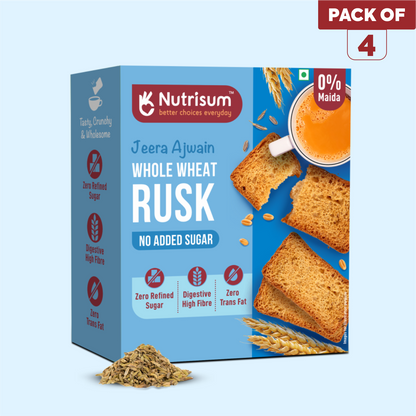 Ajwain and Jeera Whole Wheat Rusk | Pack of 4