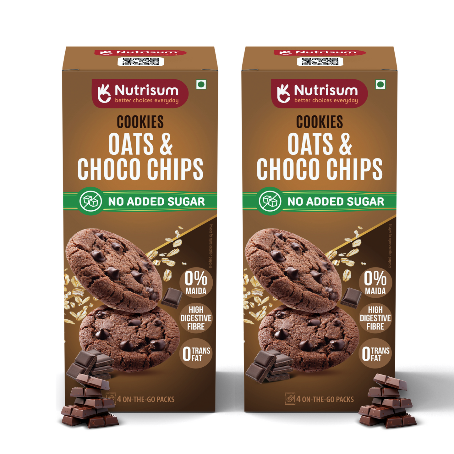 Oats & Choco Chip Cookies | Pack of 2