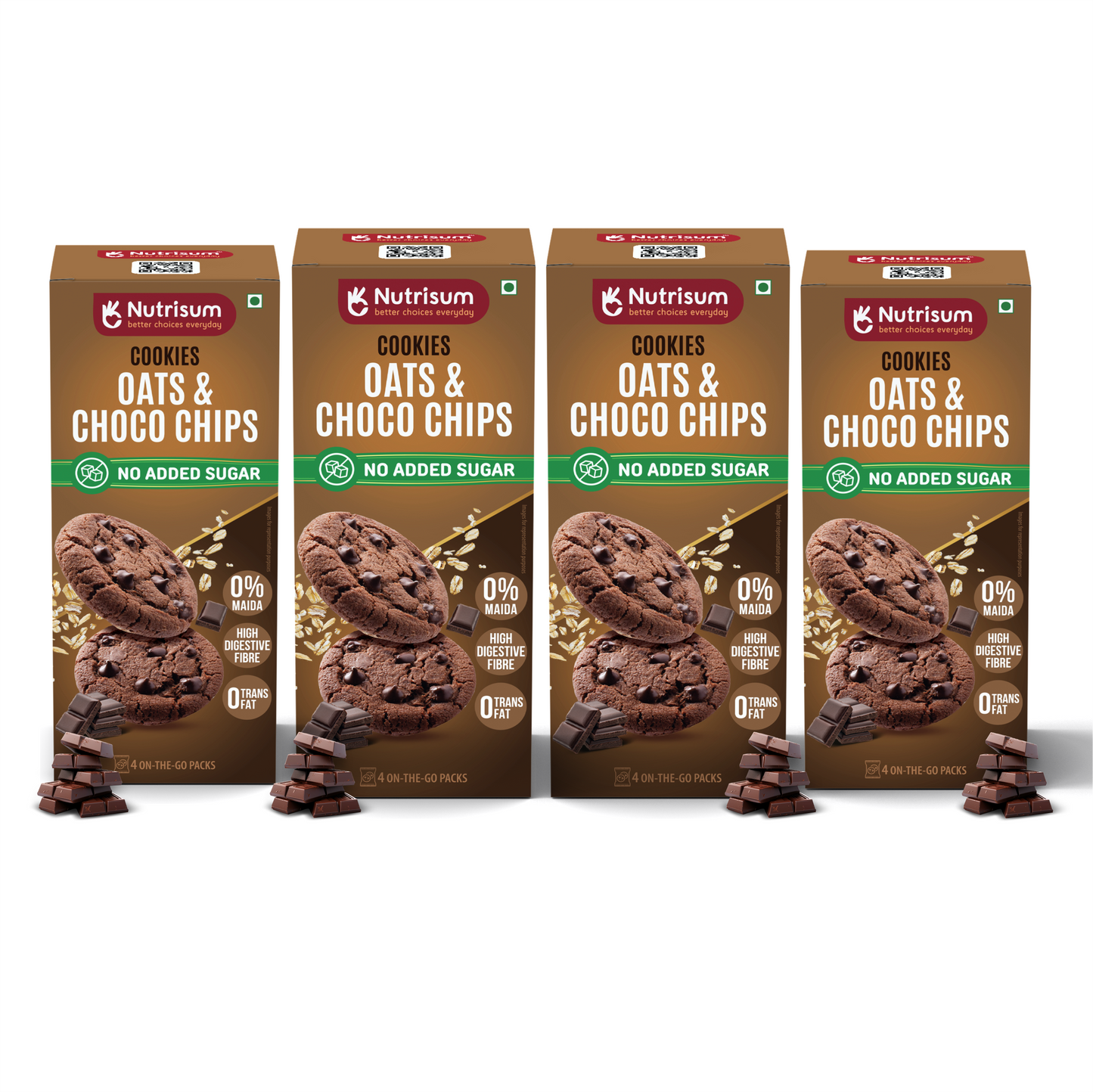 Oats & Choco Chip Cookies | Pack of 4