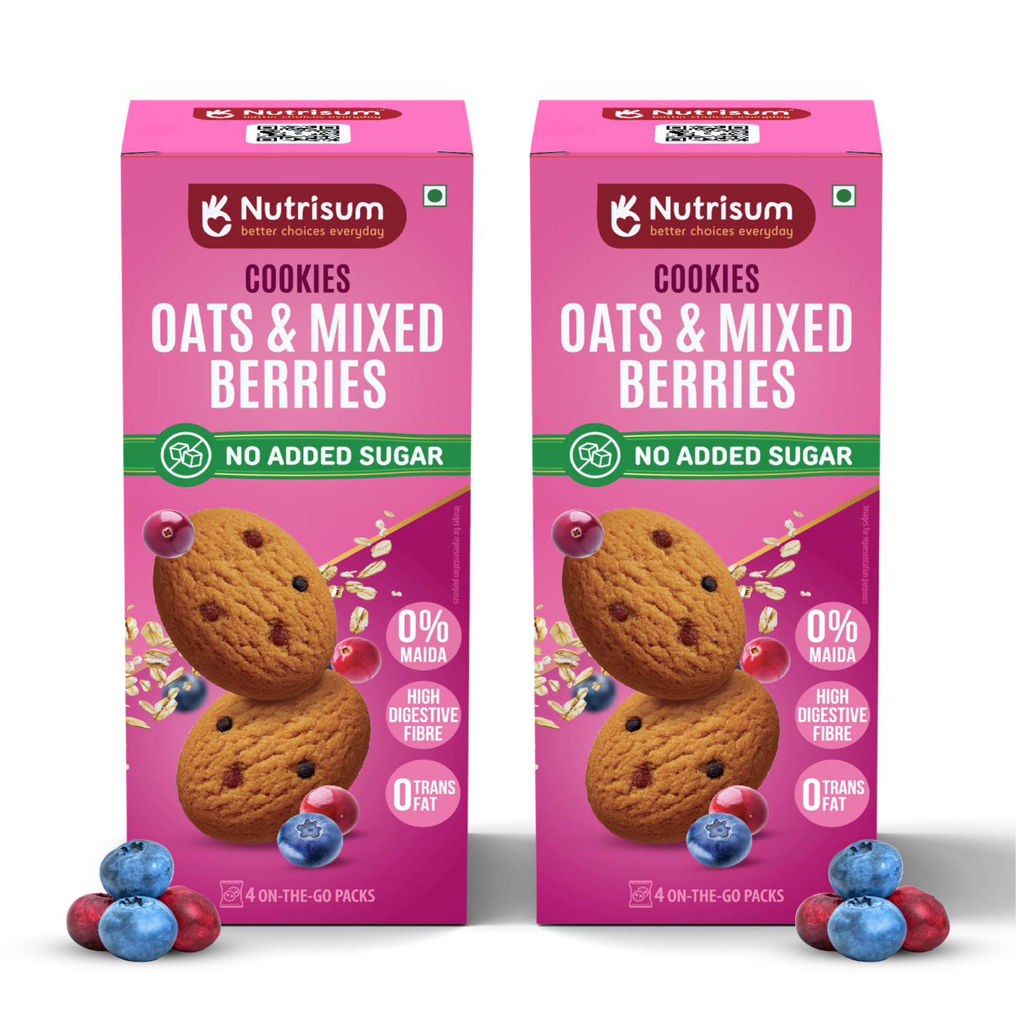 Mixed Berries Oats Cookies | Pack of 2