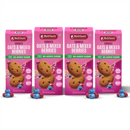 Mixed Berries Oats Cookies | Pack of 4