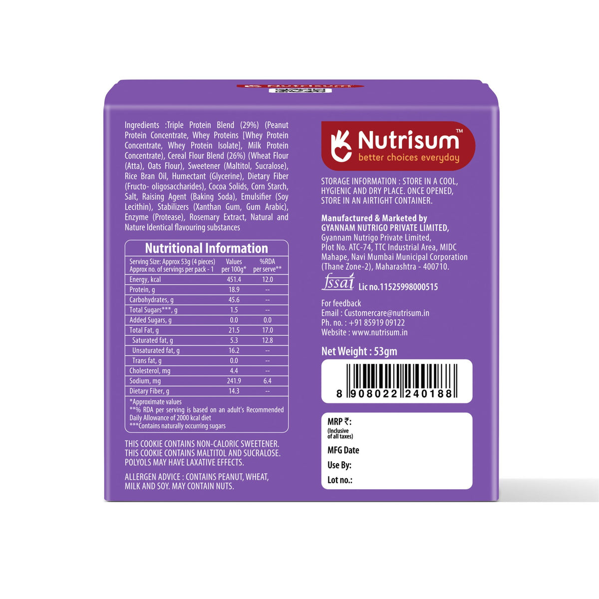 Nutrisum Chocolate Protein Cookie Minis
