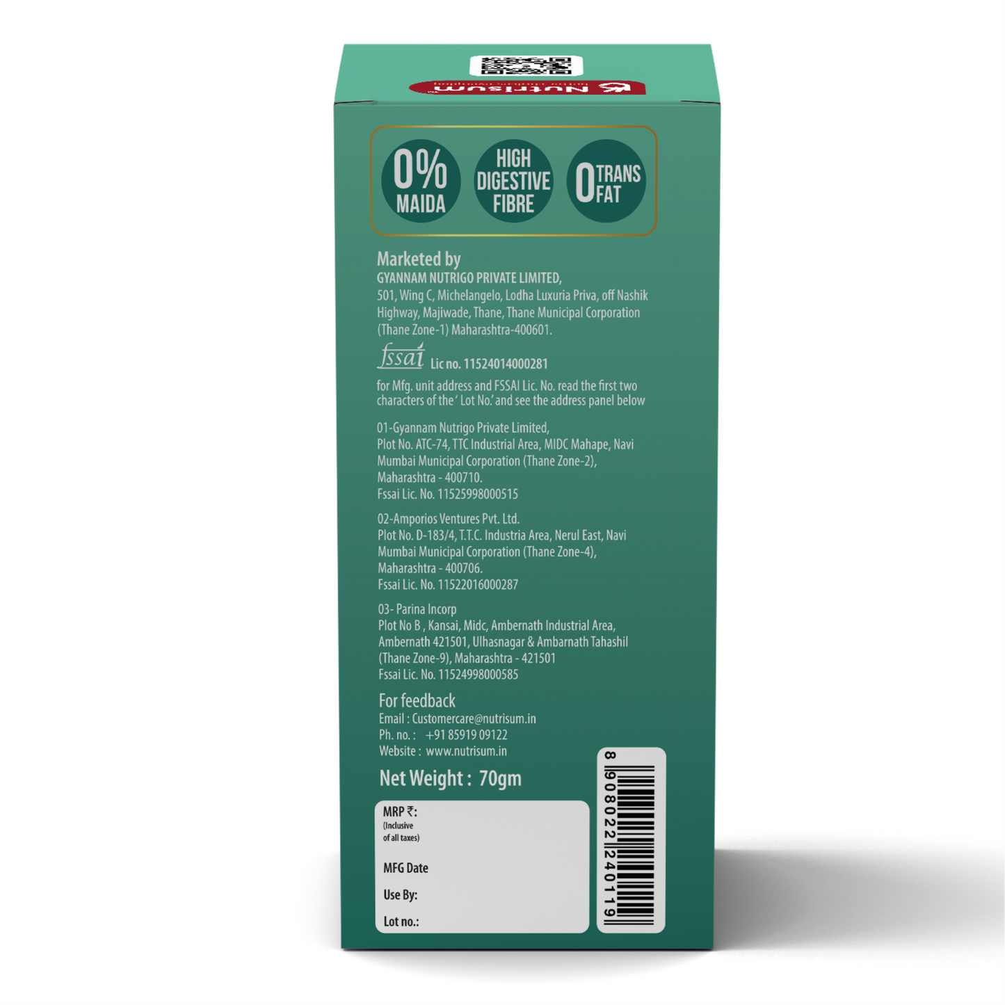 Mixed Nuts Oats Cookies | Pack of 4