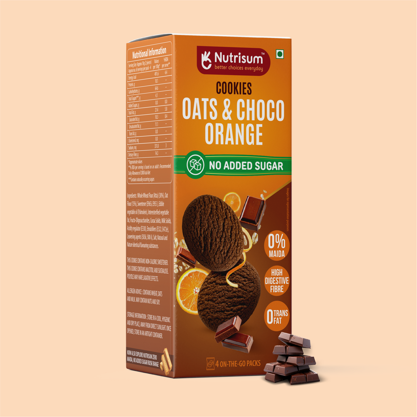 Chocolate Orange Oats Cookies