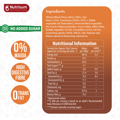 Chocolate Orange Oats Cookies | Pack of 4