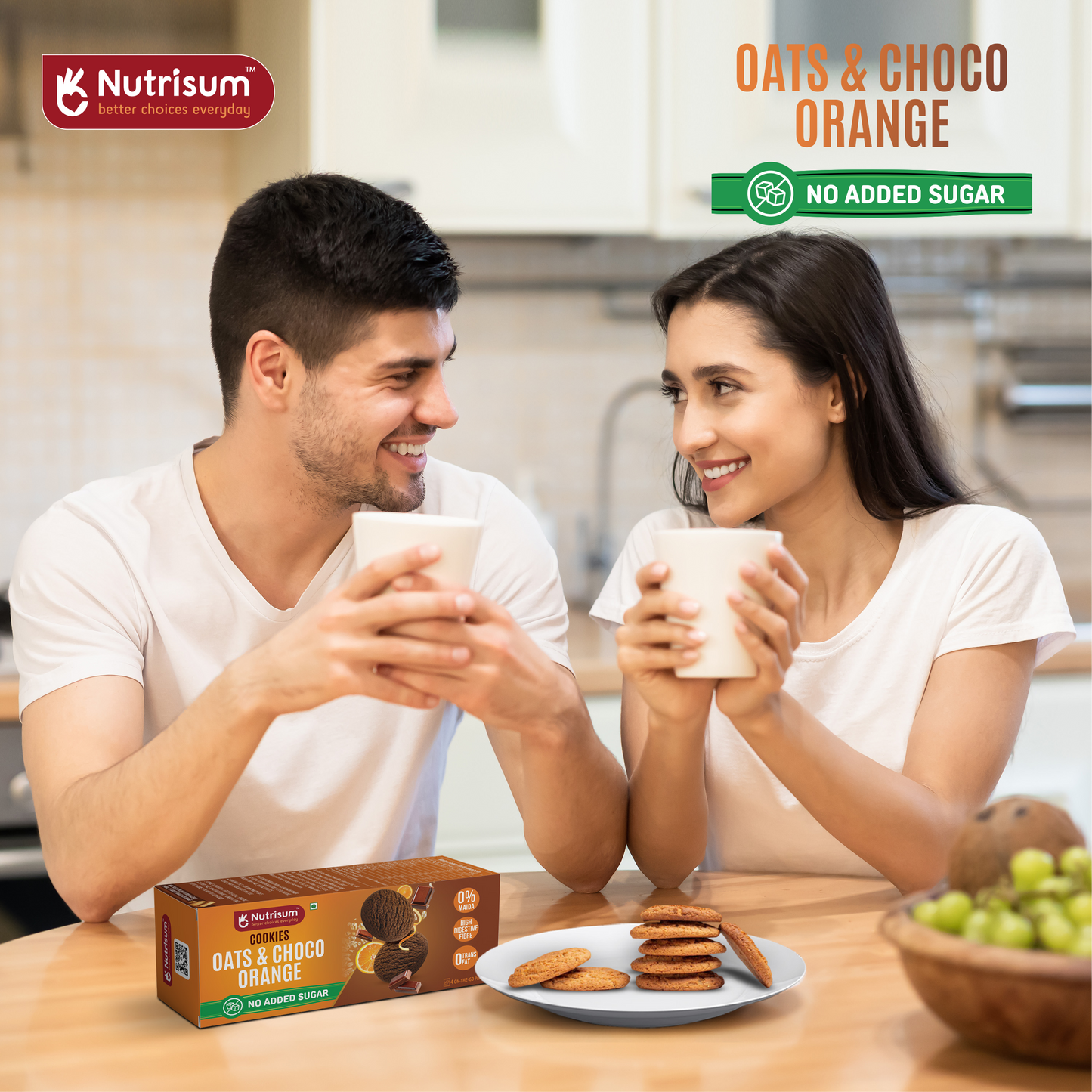 Chocolate Orange Oats Cookies | Pack of 4