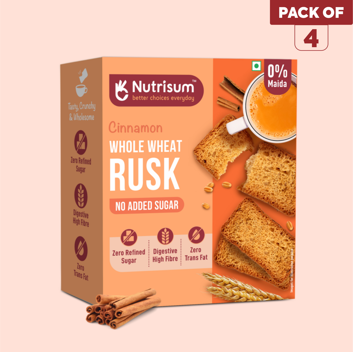 Cinnamon Whole Wheat Rusk | Pack of 4