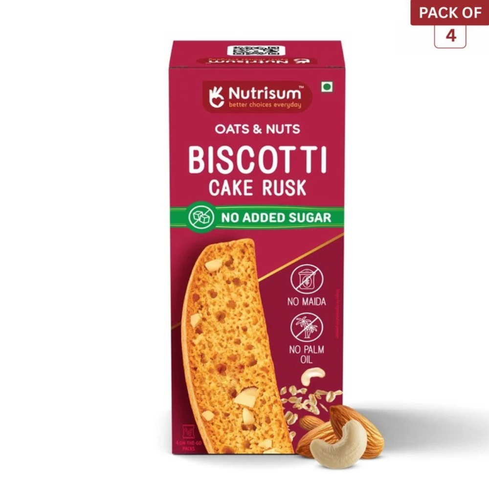 Oats & Nuts Biscotti Cake Rusk (Pack of 4)