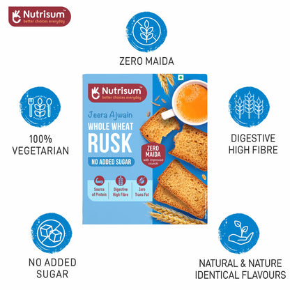 Ajwain and Jeera Whole Wheat Rusk