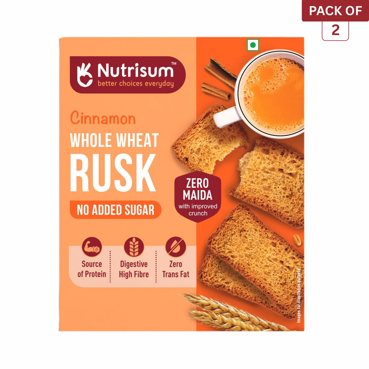 Cinnamon Whole Wheat Rusk | Pack of 2