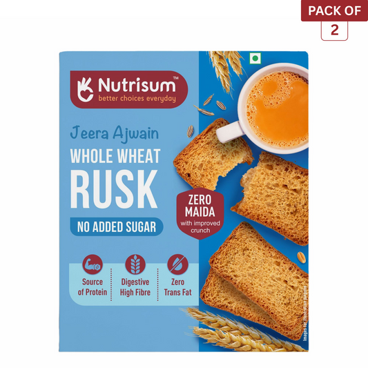Jeera and Ajwain Whole Wheat Rusk | Pack of 2