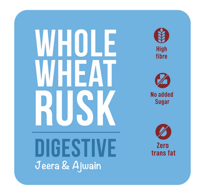 Nutrisum Digestive Whole Wheat Rusk with Jeera and Ajwain Pack Of 2