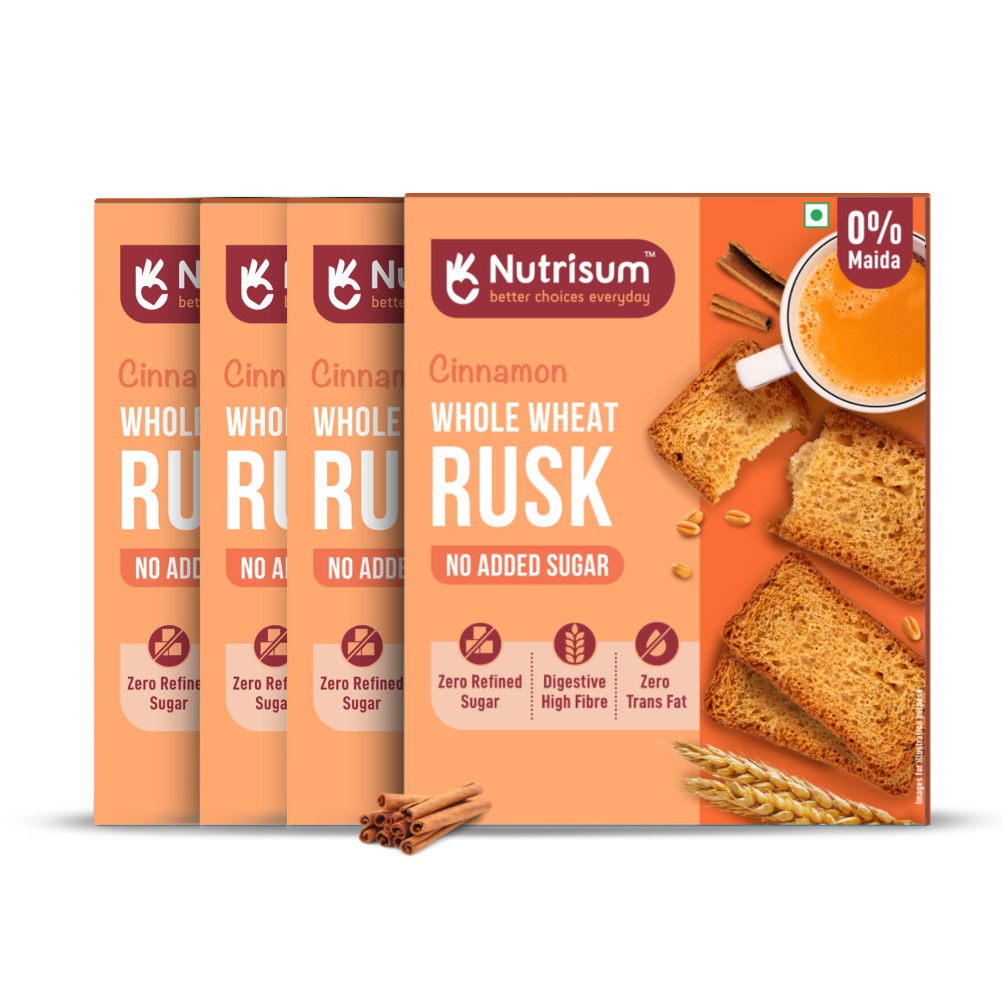 Cinnamon Whole Wheat Rusk | Pack of 4