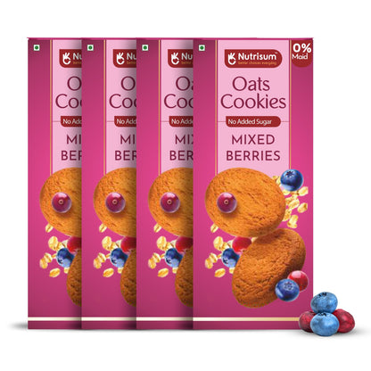 Mixed Berries Oats Cookies | Pack of 4